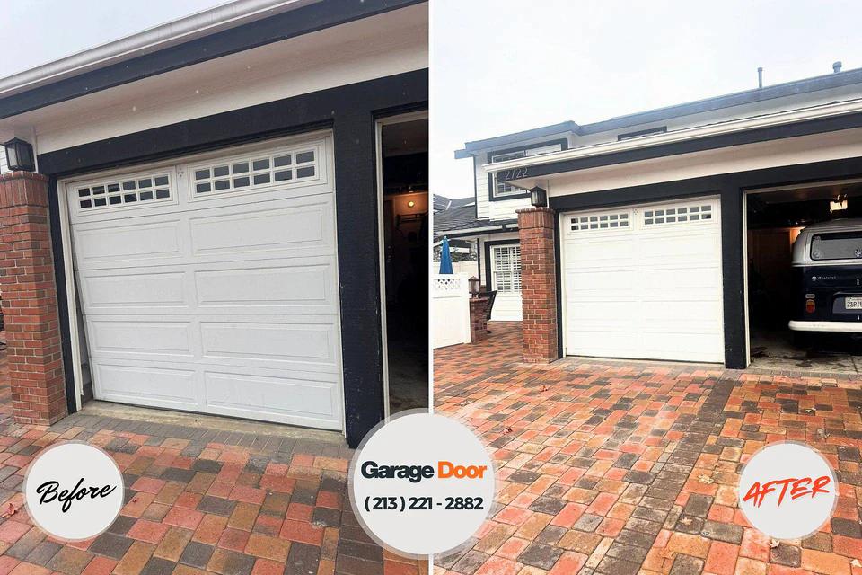 Before and after: garage door repair Rosita, TX